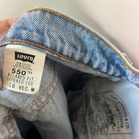 Vintage Levi's Women's Jeans Sz 16 Blue 550 Relaxed Fit Tapered Leg Made in USA - Picture 8 of 11